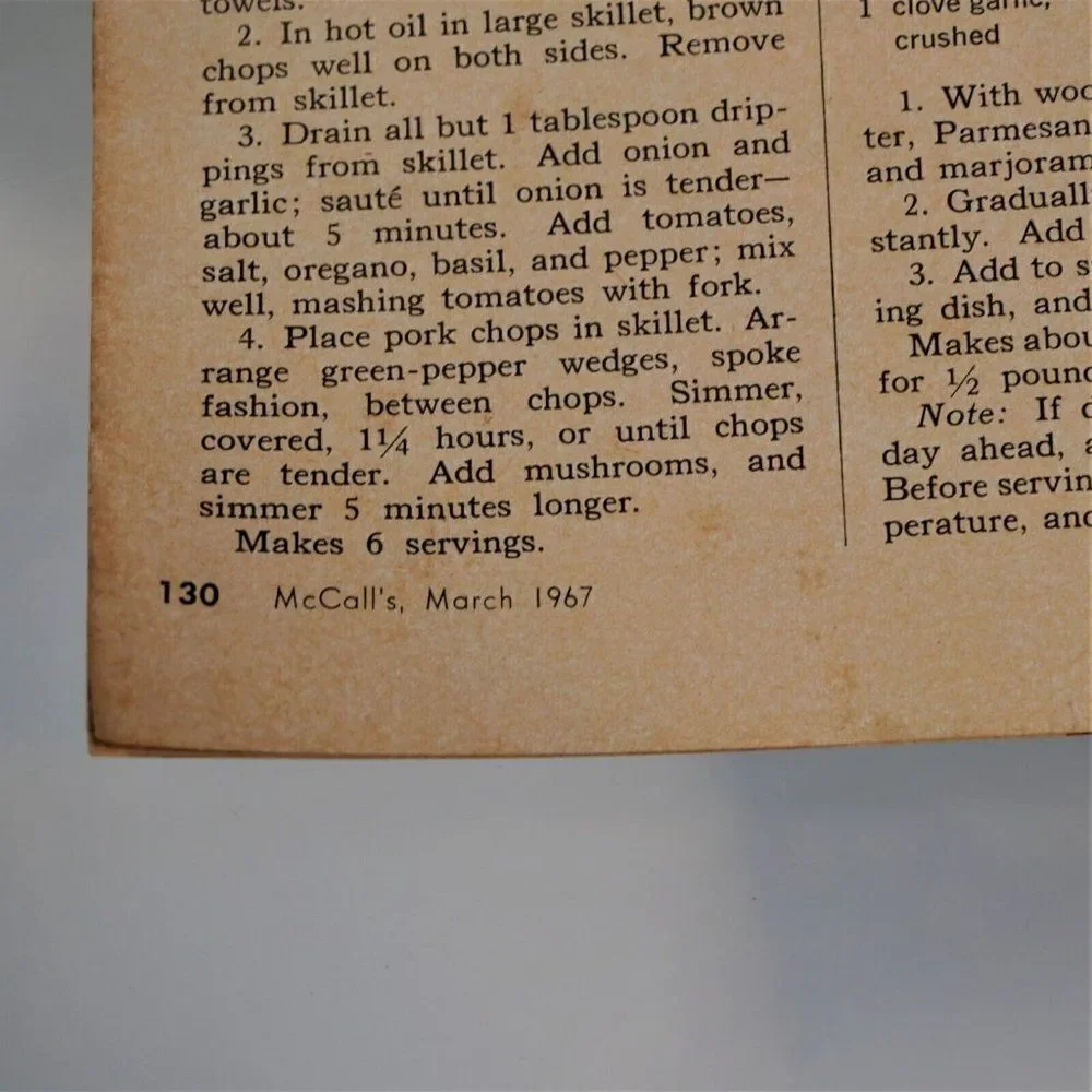 Sentinel 1964 Newspaper Cook Book Section 1967 McCall's Recipes Magazine